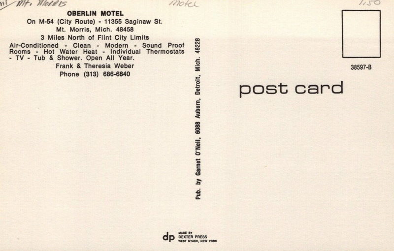 Oberlin Motel - Old Postcard